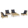vidaXL Set de muebles de jard&iacute;n 5 piezas bamb&uacute; con cojines gris oscuro
