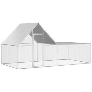 vidaXL Gallinero acero galvanizado 4x2x2 m
