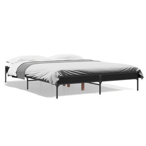 vidaXL Estructura de cama madera de ingenier&iacute;a y metal negro 140x200cm