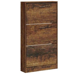 vidaXL Zapatero madera contrachapada roble ahumado 59x17x108 cm