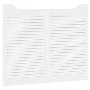 vidaXL Puertas batientes 2 pcs Blanco Madera de Pino Maciza