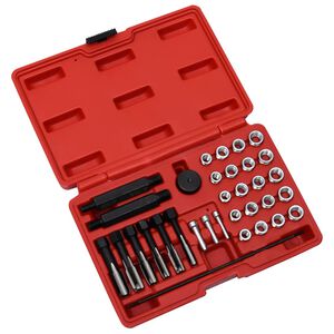 vidaXL Set reparaci&oacute;n rosca buj&iacute;a incandescente 33 pzas M8 M10 M12