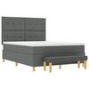 vidaXL Cama tipo Box Spring con colch&oacute;n Gris oscuro 140 x 200 cm tela