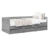 vidaXL Sof&aacute; cama con cajones sin colch&oacute;n gris Sonoma 100x200 cm