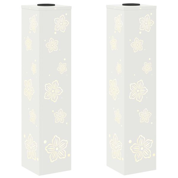vidaXL Luz de camino LED solar 2 pcs Acero laminado en fr&iacute;o