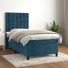 vidaXL Cama box spring con colch&oacute;n terciopelo azul oscuro 100x200 cm
