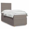 vidaXL Cama box spring con colch&oacute;n tela gris taupe 100x200 cm