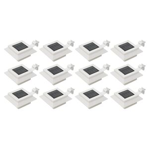 vidaXL L&aacute;mparas solares cuadradas de exterior blancas 12 uds LED 12 cm