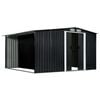 vidaXL Cobertizo jard&iacute;n puertas correderas acero gris 329,5x312x178 cm