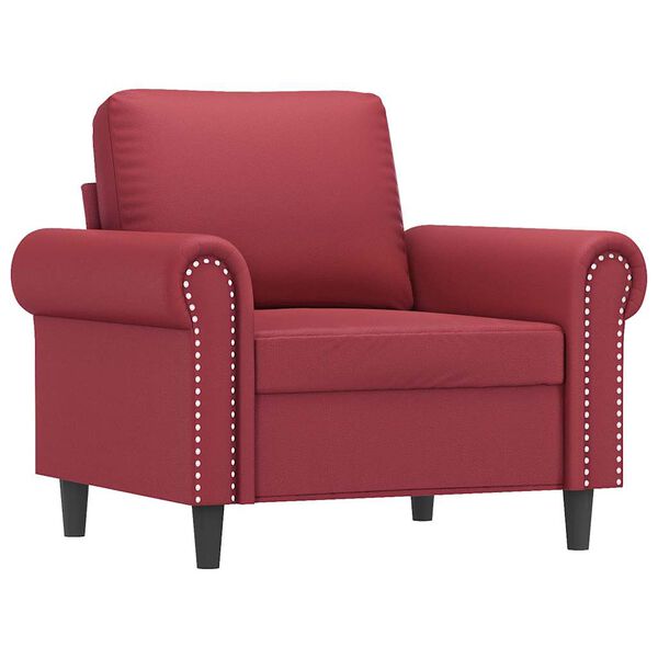 vidaXL Sill&oacute;n cuero sint&eacute;tico rojo tinto 60 cm