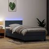 vidaXL Cama box spring con colch&oacute;n y LED terciopelo gris oscuro 80x220 cm