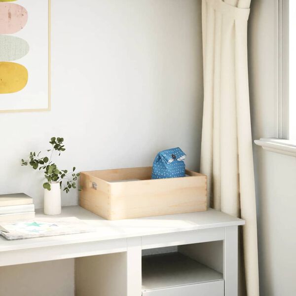 vidaXL Caja de madera con asas madera maciza pino 40x30x13 cm