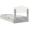 vidaXL Cama con almacenamiento con cabecera Gris Concreto 90 x 200 cm