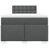 vidaXL Cama box spring con colch&oacute;n tela gris oscuro 120x190 cm