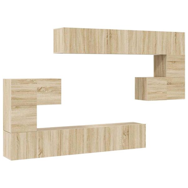 vidaXL Set de muebles salón TV 10 pzas madera ingeniería roble Sonoma