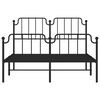 vidaXL Estructura cama sin colchón con estribo metal negro 140x190 cm
