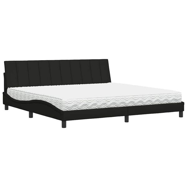 vidaXL Cama con colch&oacute;n Hanko tela negro 200x200 cm