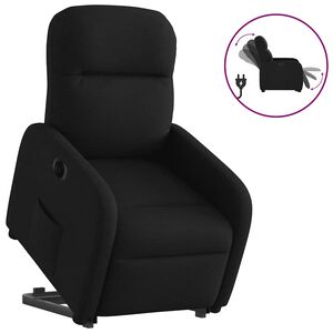 vidaXL Sill&oacute;n el&eacute;ctrico reclinable elevable de tela negro