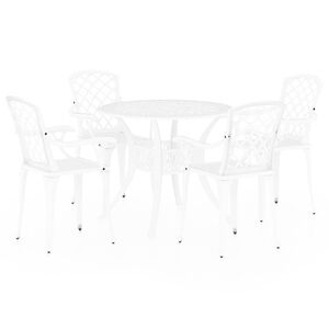vidaXL Mesa y sillas de bistr&oacute; 5 piezas aluminio fundido blanco