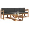 vidaXL Conjunto de sof&aacute;s de exterior 5 pcs Natural y Antracita