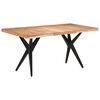 vidaXL Mesa de comedor de madera maciza de acacia 160x80x76 cm