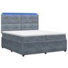 vidaXL Cama de muelles con LED y colch&oacute;n Gris oscuro 200 x 200 cm