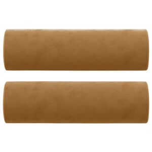 vidaXL Cojines decorativos 2 uds terciopelo marr&oacute;n 15x50 cm
