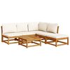 vidaXL Juego de muebles jard&iacute;n 6 pzas con cojines madera maciza acacia