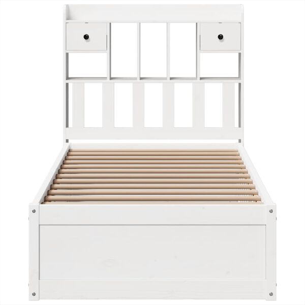 vidaXL Estructura de cama sin colch&oacute;n madera maciza blanca 90x190 cm