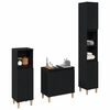 vidaXL Juego de muebles de ba&ntilde;o Montaje en la pared 3 pcs Roble Negro