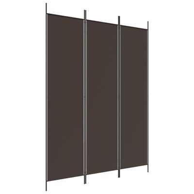 vidaXL Biombo divisor de 3 paneles de tela marrón 150x200 cm
