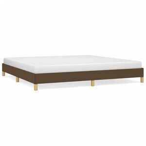 vidaXL Cama sin colch&oacute;n tela marr&oacute;n oscuro 200x200 cm