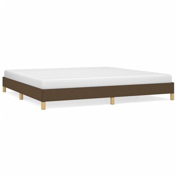 vidaXL Cama sin colchón tela marrón oscuro 200x200 cm