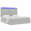 vidaXL Cama con almacenamiento y LED con LED Gris Claro 160 x 200 cm