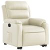 vidaXL Sill&oacute;n reclinable elevable cuero artificial color crema