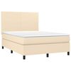 vidaXL Cama box spring con colch&oacute;n tela color crema 140x200 cm