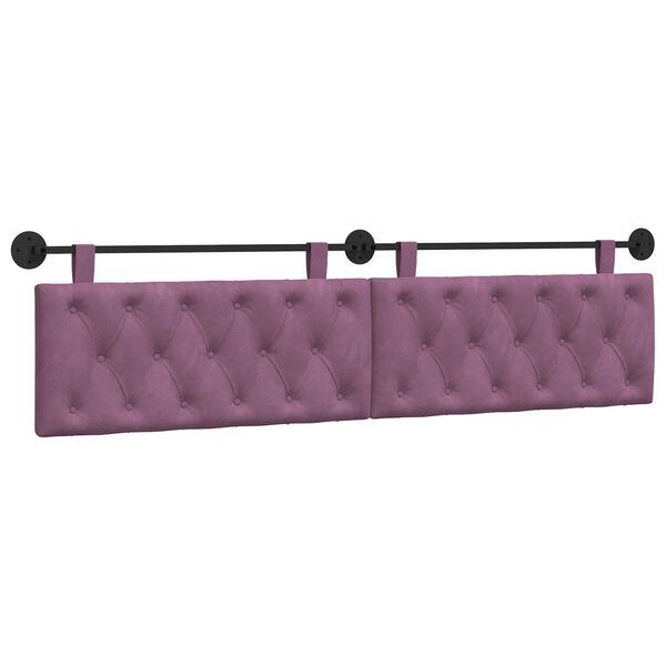 vidaXL Cabecera Colgante Morado 210 x 55 x 7 cm Terciopelo