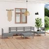 vidaXL Juego de muebles de jard&iacute;n 6 piezas gris madera maciza de pino