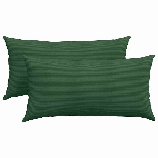 vidaXL Cojines de sofá 2 pcs Verde oscuro 80 x 40 cm Tela de pana