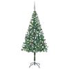 vidaXL &Aacute;rbol de Navidad helado con luces, bolas y pi&ntilde;as 180 cm