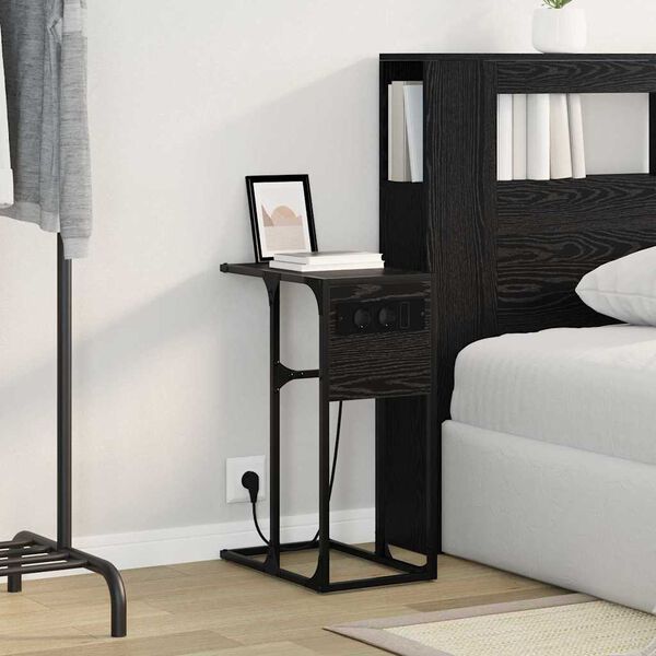 vidaXL Armario de Noche Roble Negro 41,5 x 26 x 60,5 cm