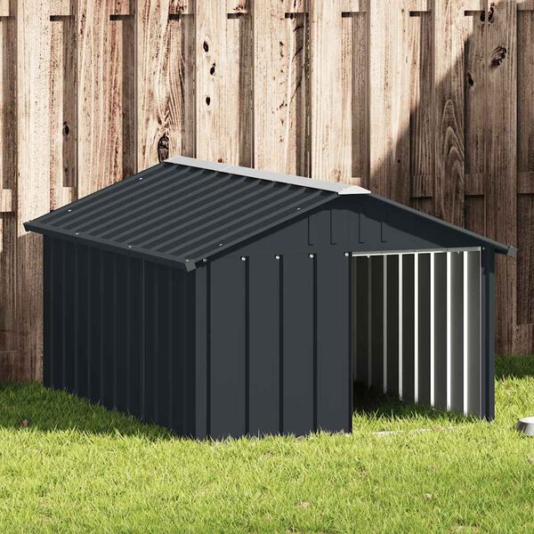 vidaXL Casa perros acero galvanizado gris antracita 116,5x153x81,5 cm