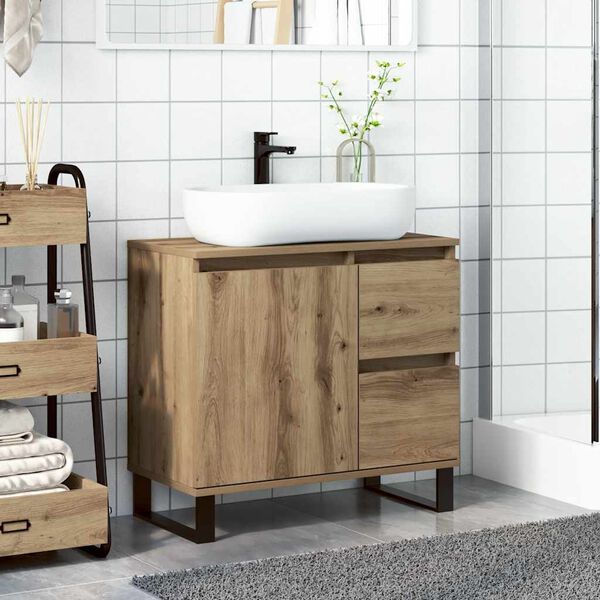 vidaXL Mueble de lavabo madera de ingenier&iacute;a roble artisan 65x33x60 cm