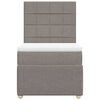 vidaXL Cama box spring con colch&oacute;n tela gris taupe 100x200 cm