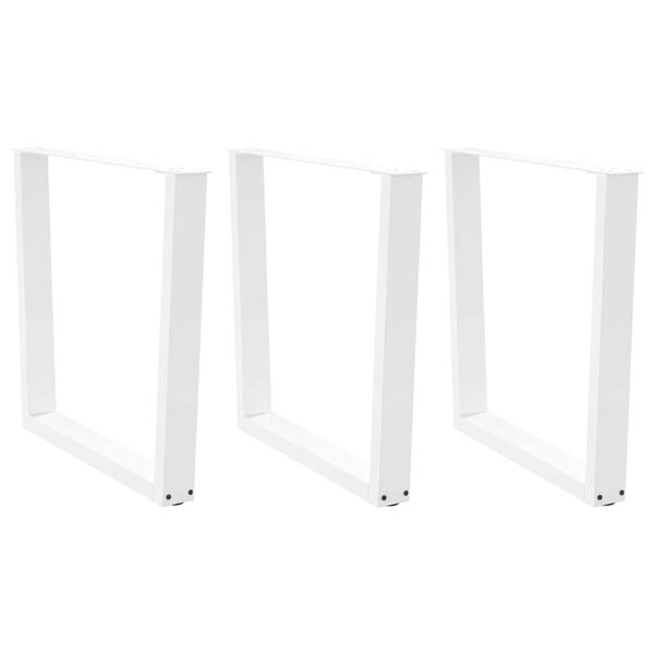 vidaXL Patas para mesa de comedor en forma de V (3 unidades), color blanco, 90 x (72-73,3) cm, acero