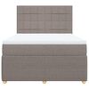 vidaXL Cama box spring con colch&oacute;n tela gris taupe 140x200 cm