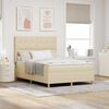 vidaXL Cama tipo Box Spring con colch&oacute;n Crema 140 x 200 cm tela