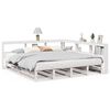 vidaXL Cama con estanter&iacute;a sin colch&oacute;n madera maciza blanca 180x200 cm