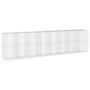 vidaXL Cesta de gaviones con cubierta hierro galvanizado 800x100x200cm