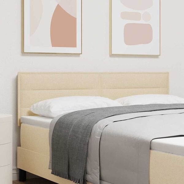 vidaXL Cabecero LED con tira de luces LED Crema 144 cm Poli&eacute;ster